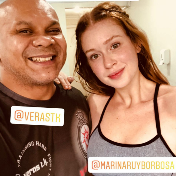 Marina Ruy Barbosa mostrou que está pegando pesado na malhação