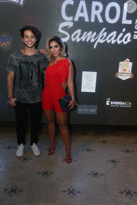 Bruno Guedes e Jade Seba na festa de aniversário de 36 anos da promoter Carol Sampaio, no hotel Belmond Copacabana Palace, na Zona Sul do Rio de Janeiro, na noite deste domingo, 18 de março de 2018