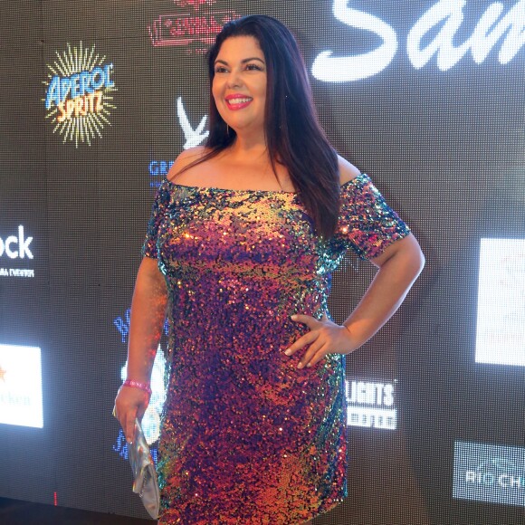 Fabiana Karla na festa de aniversário de 36 anos da promoter Carol Sampaio, no hotel Belmond Copacabana Palace, na Zona Sul do Rio de Janeiro, na noite deste domingo, 18 de março de 2018