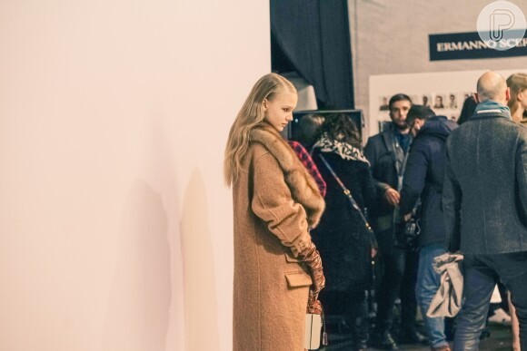 Ermanno Scervino trouxe look felpudo em tom terroso durante a semana de moda de Milão
