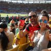 Marcelo Faria e Camila Lucíola assistiram ao jogo Bélgica x Rússia no camarote Brahma Deck no Maracanã, na Zona Norte do Rio de Janeiro, no sábado, 22 de junho de 2014