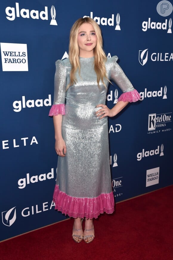 Chloe Grace Moretz prestigia a 29ª edição do GLAAD Awards, no hotel Beverly Hilton, em Beverly Hills, na Califórnia, nesta quinta-feira, 12 de abril de 2018