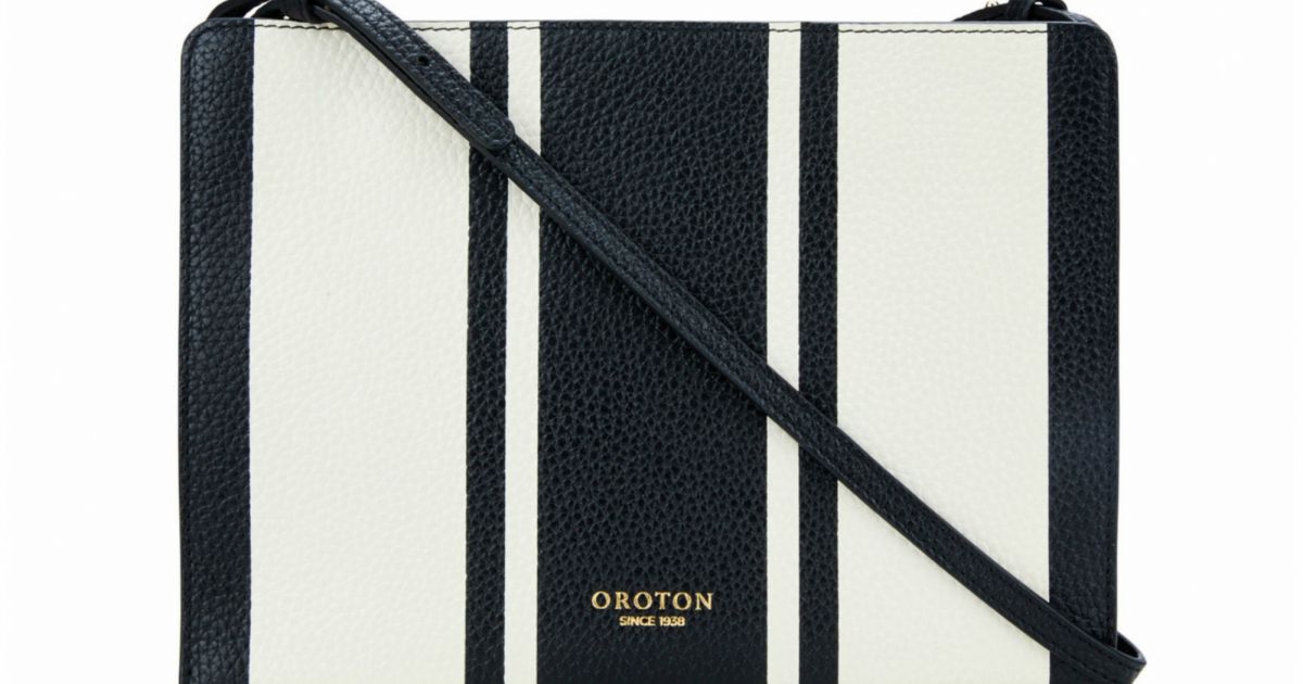 oroton black leather bolsa