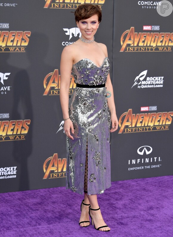 Scarlett Johansson lança o filme 'Vingadores: Guerra Infinita', em Los Angeles, nos Estados Unidos, nesta segunda-feira, 23 de abril de 2018
