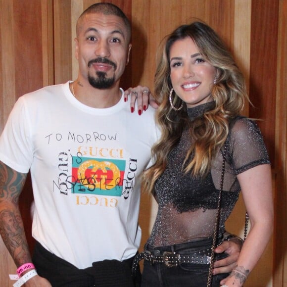 Aline Gotschalg e Fernando Medeiros juntos no festival Funk-U, no Rio de Janeiro, nesta segunda-feira, 30 de abril de 2018