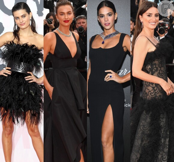 Transparência, plumas e caudas: vestidos pretos nada básicos são destaques em Cannes!