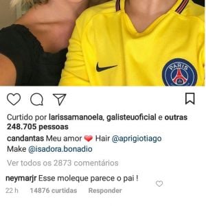 Carol Dantas e Neymar comentam em foto da influencer com o filho