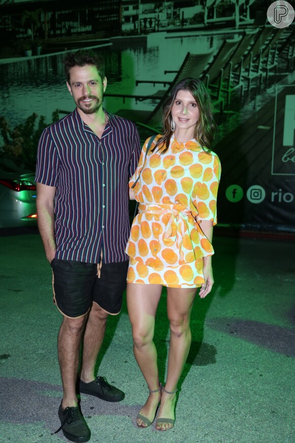 Alexandre Claveaux e Priscila Assum na festa de encerramento da novela 'O Outro Lado do Paraíso', no Beach Club na Barra da Tijuca, zona oeste do Rio de Janeiro, na noite desta sexta-feira, 11 de maio de 2018