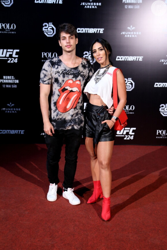 O ator Bruno Guedes e a namorada, Jade Seba, no UFC 224, realizado no Jeunesse Arena, no Rio de Janeiro, na noite deste sábado, 12 de maio de 2018