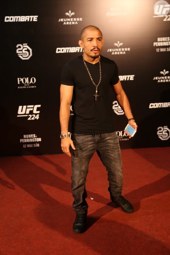 O lutador José Aldo no UFC 224, realizado no Jeunesse Arena, no Rio de Janeiro, na noite deste sábado, 12 de maio de 2018