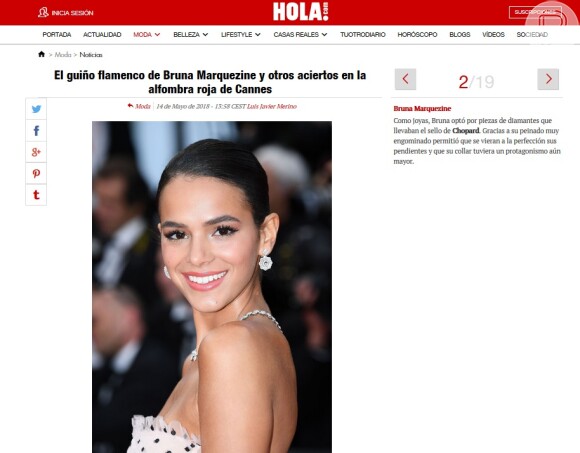 Para o 'Hola!', o look de Bruna Marquezine foi um dos acertos do Festival de Cannes