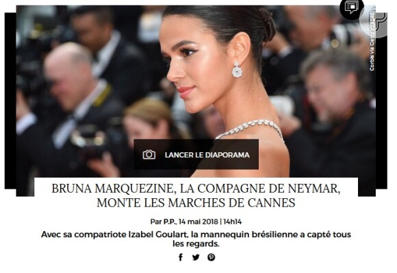 Bruna Marquezine conquistou todos os olhares no Festival de Cannes, apontou o 'Le Parisienne'. Site destacou ainda que a atriz não precisou de Neymar para atrair a atenção e a chamou de 'morena incendiária'