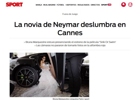 Bruna Marquezine não parou de ser fotografada e estava deslumbrante em Cannes, disse o 'Sport'