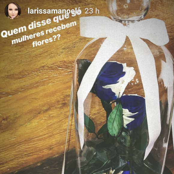 Larissa Manoela presenteou o namorado, Leo Cidade, com flores ao comemorar 5 meses de namoro