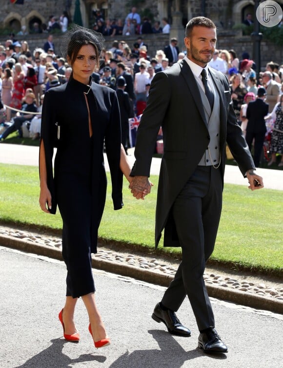 David Beckham e Victoria Beckham prestigiaram o casamento do príncipe Harry com Meghan Markle