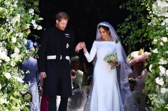 Meghan Markle usa vestido de noiva inspirado na primeira noiva negra da realeza ocidental, em seu casamento com príncipe Harry, em 20 de maio de 2018