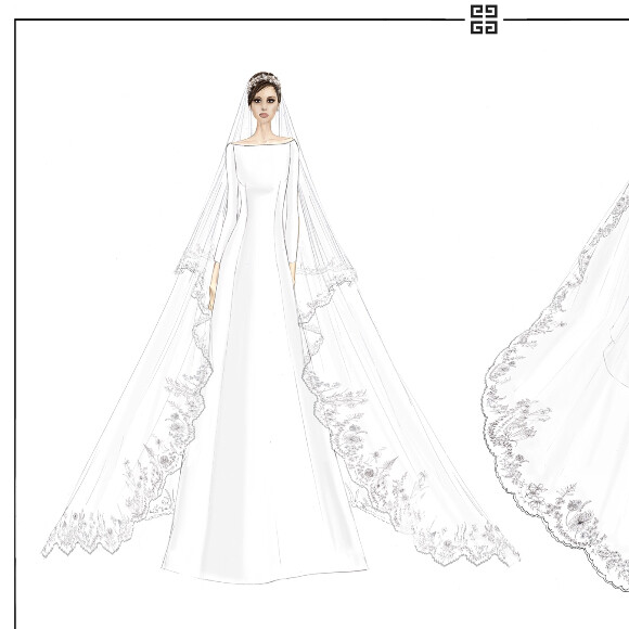 Givenchy Haute Couture divulgou o croqui do vestido de noiva de Meghan Markle