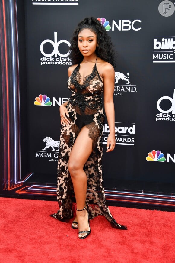 Normani Kordei, ex-Fifth Harmony, abusou da transparência no Billboard Music Awards, em Las Vegas, no domingo, 20 de maio de 2018