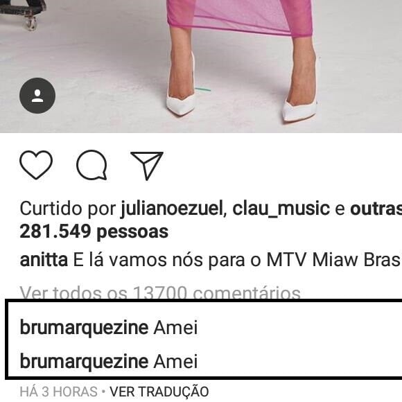 Bruna Marquezine elogia produção de Anitta: 'Amei'