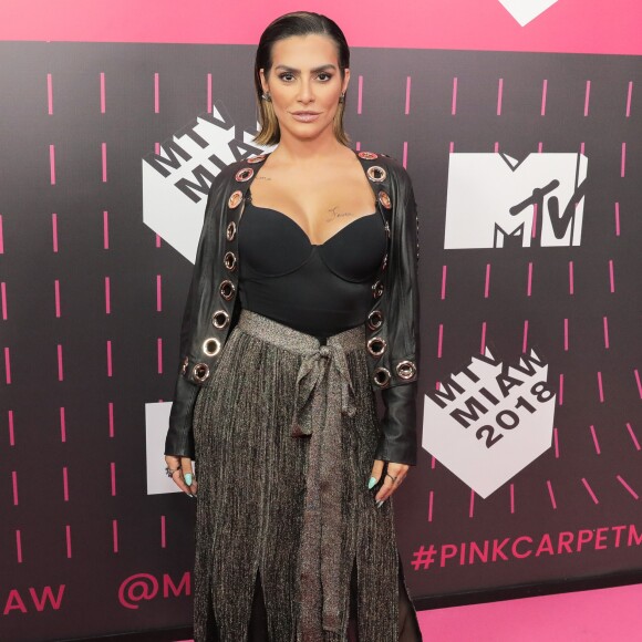 Cleo Pires usou body Liebe lingerie, saia Animale e scarpins Santa Lolla no MTV Millennial Awards Brasil 2018, realizado no Citibank Hall, em São Paulo, na noite desta quarta-feira, 23 de maio de 2018