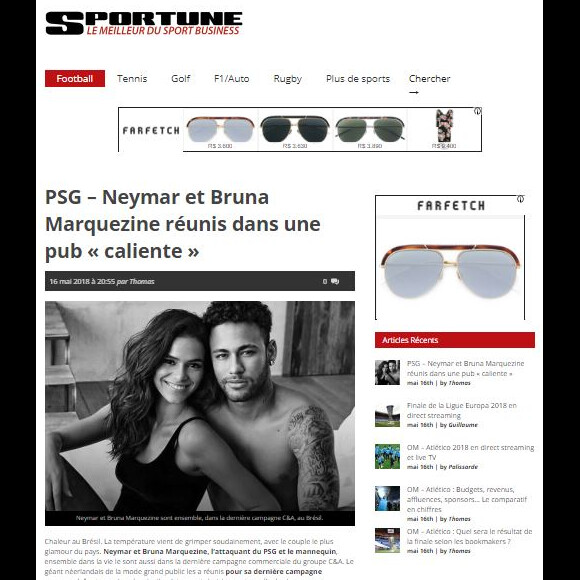 Na manchete do 'Sportune', a campanha foi definida como 'caliente'