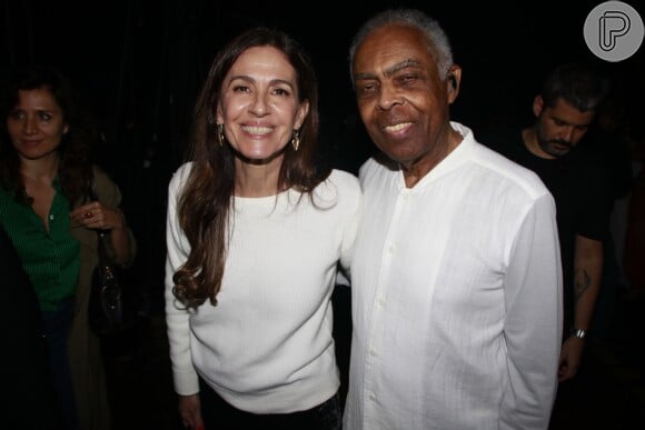 Gilberto Gil foi acompanhado da mulher, Flora, no Back2Black in Concert, no Rio, nesta sexta-feira, 25 de maio de 2018