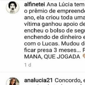 Lucas e a noiva, Ana Lúcia Vilela, rebatem comentário sobre fim de noivado na web