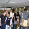 Rihanna desembarcou na tarde desta sexta-feira, 11 de julho de 2014, no Aeroporto Internacional do Rio de Janeiro