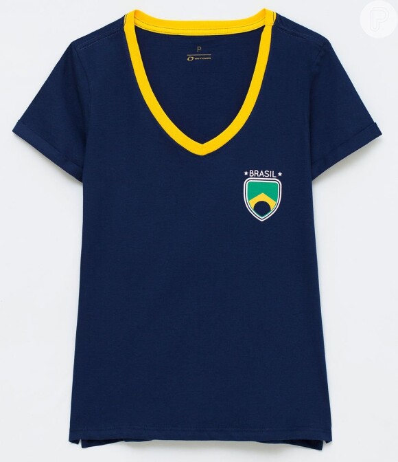 Na Renner, a t-shirt esportiva com decote V custa R$ 35,90
