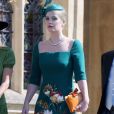 Lady Kitty Spencer chamou atenção no casamento de Harry e Meghan Markle ao usar vestido verde com estampa floral Dolce &amp; Gabbana e joias Bulgari