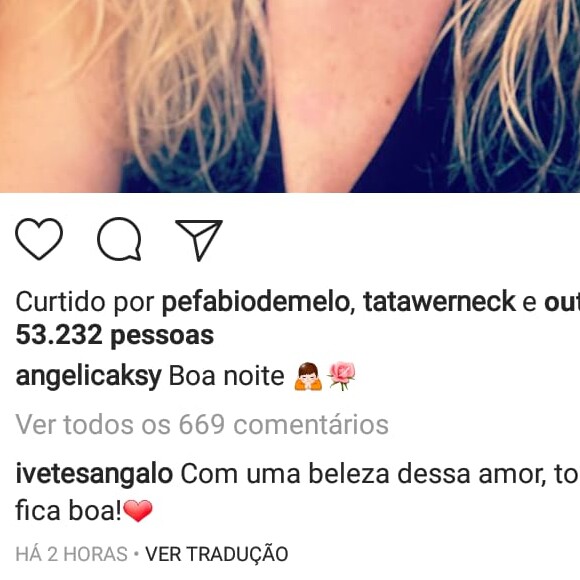 Angélica posta foto sem maquiagem e Ivete Sangalo elogia: 'Uma beleza dessas'