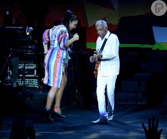 Ivete Sangalo e Gilberto Gil cantaram no Allianz Parque, na noite de sexta-feira, 1 de junho de 2018