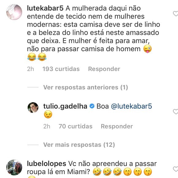 Túlio Gadêlha responde seguidora
