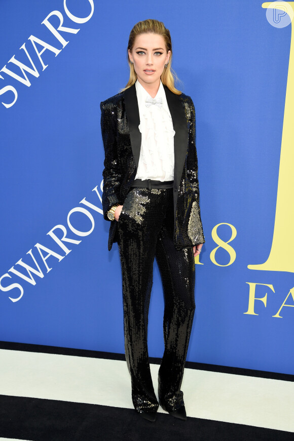 Amber Heard no CFDA (Council of Fashion Designers of America) Awards 2018, realizado no Brooklyn Museum, em Nova York, nesta segunda-feira, 4 de junho de 2018