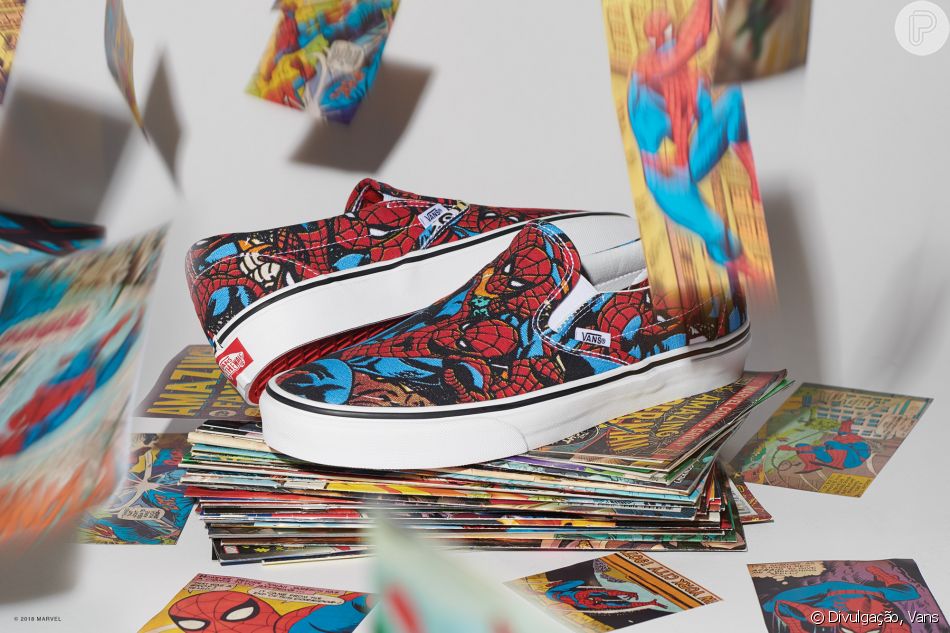 tenis vans homem aranha