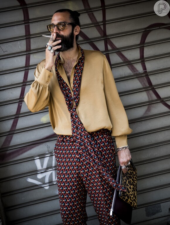 Semana de Moda de Milão: o visual em estilo pijama é hit também entre os convidados