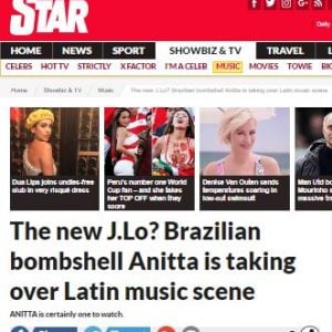 O jornal britânico comparou Anitta a J-Lo