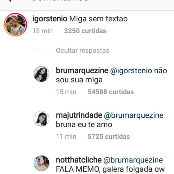 Bruna Marquezine responde comentário irônico de internauta