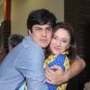 Mateus Solano e a mulher, Paula Braun, prestigiam a pré-estreia do filme 'O Menino e o Espelho', no Rio de Janeiro (27 de julho de 2014)