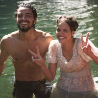 Nathalia Dill filma Agatha Moreira e Rodrigo Simas e ironiza: 'Se agarrando'