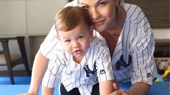 Andressa Suita combina look com filho Gabriel e usa camisa de time de baseball