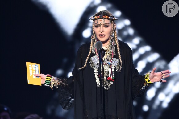 Madonna fez um tributo à Aretha Franklin no Video Music Awards, realizado em Nova York, nos Estados Unidos, nesta segunda-feira, 20 de agosto de 2018