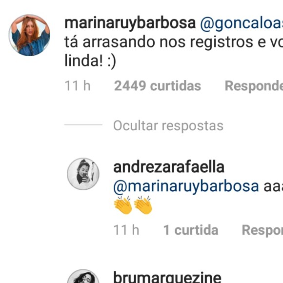 Marina Ruy Barbosa elogiou Bruna Marquezine por look composto por pijama de luxo em Veneza, na Itália, na noite desta sexta-feira, dia 31 de agosto de 2018