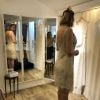 O vestido de noiva de Natasha Dantas foi pensado para uma cerimônia civil