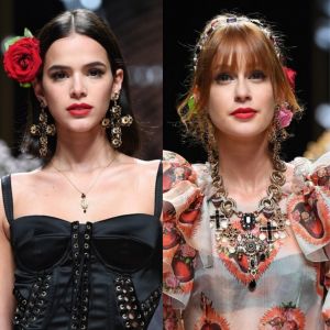 Bruna Marquezine e Marina Ruy Barbosa desfilaram pela Dolce & Gabbana, na semana de Moda de Milão, na Itália, neste domingo, 23 de setembro de 2018