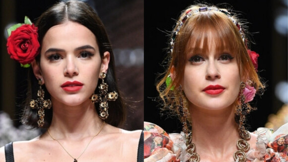 Bruna Marquezine e Marina Ruy Barbosa desfilam na Semana de Moda de Milão. Fotos