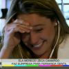 Logo após a Copa, Fernanda Gentil foi surpreendida pelo 'Vídeo Show' com um vídeo gravado especialmente pra ela por Sandy e Junior