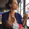 'Pouco triste dela não estar precisando do peito nesses momentos de alimentação', disse Débora Nascimento