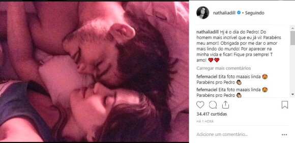 Nathalia Dill publica foto com o namorado, Pedro Curvello, no aniversário dele