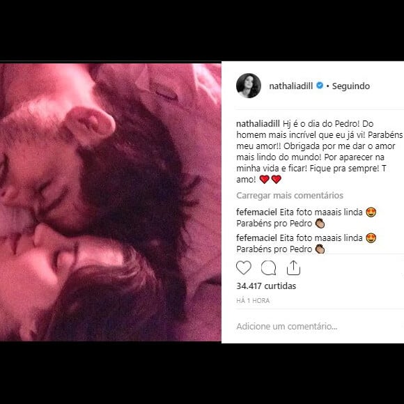 Nathalia Dill publica foto com o namorado, Pedro Curvello, no aniversário dele